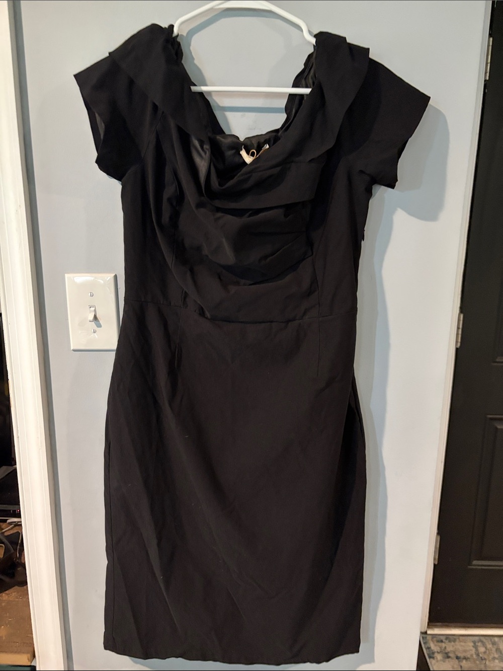 Black Cowl Neck Midi Dress